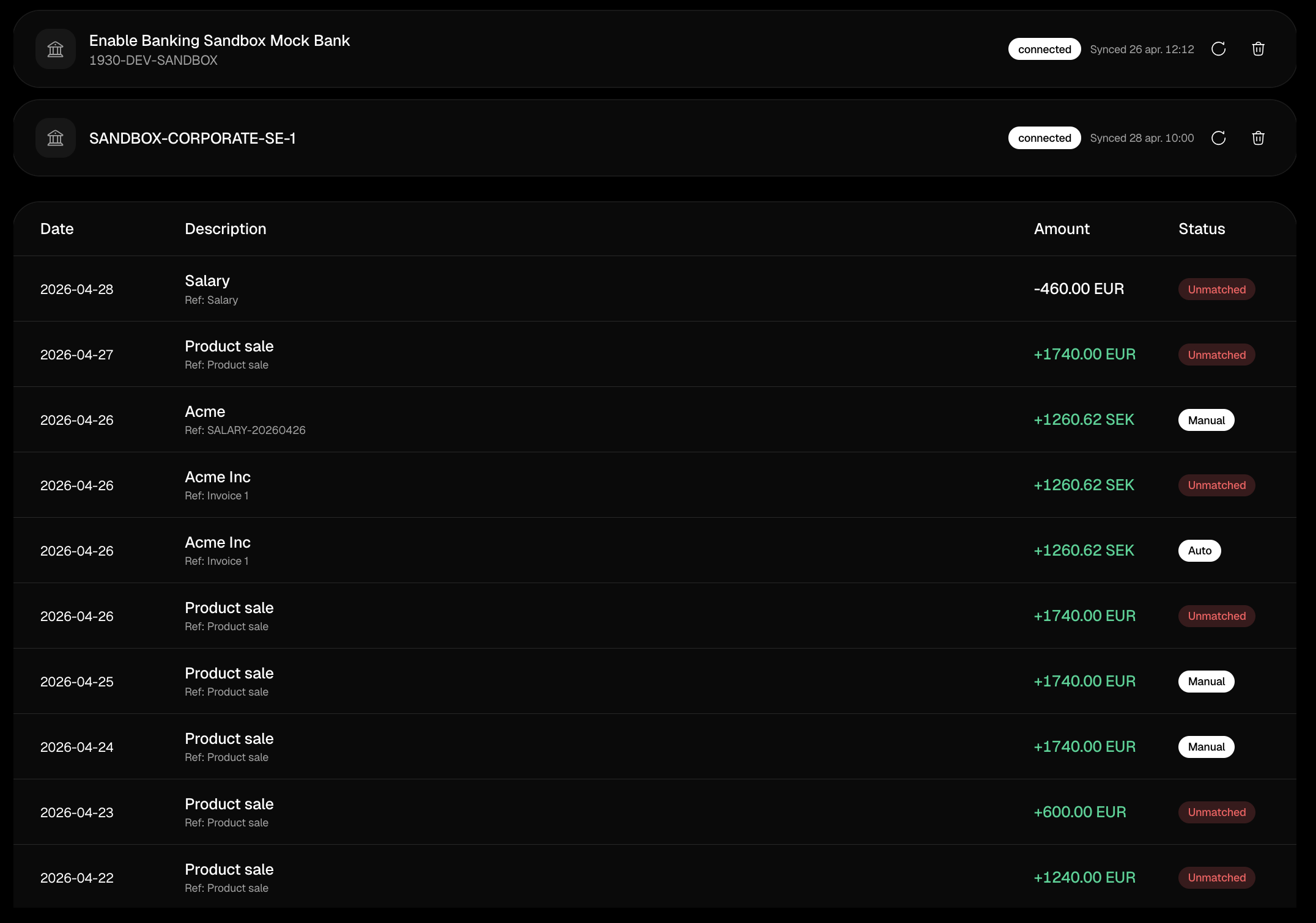 Bank Sync